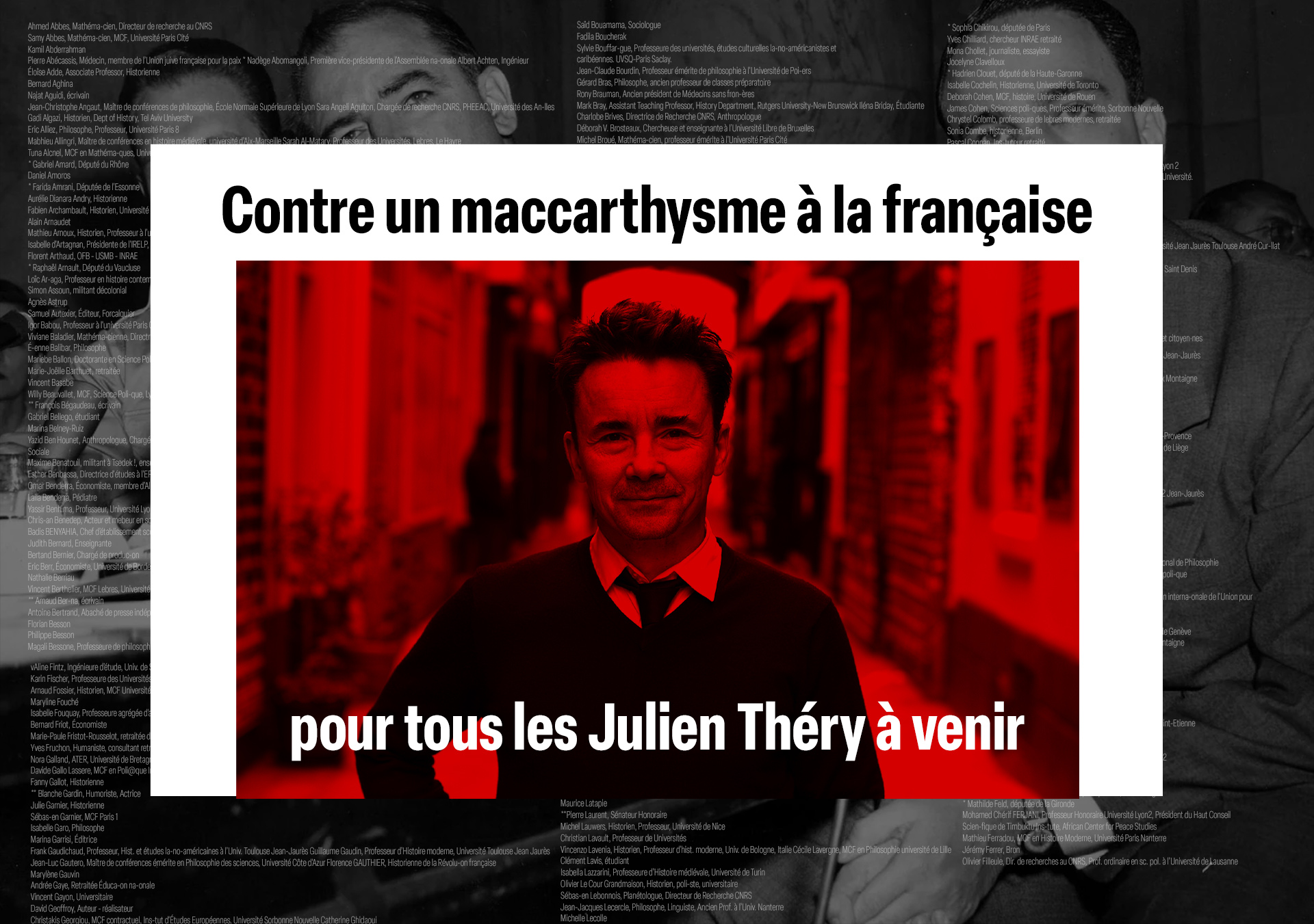 Contre un maccarthysme à la française – pour tous les Julien Théry à venir